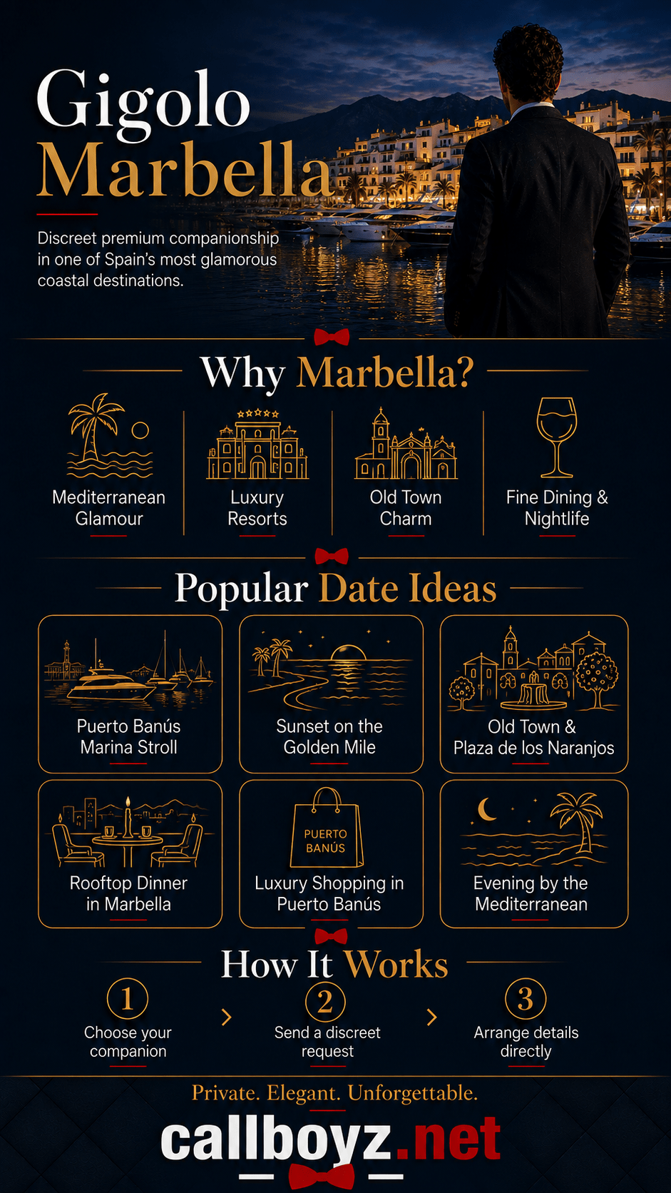Male escort Marbella in the historic Old Town on the Costa del Sol